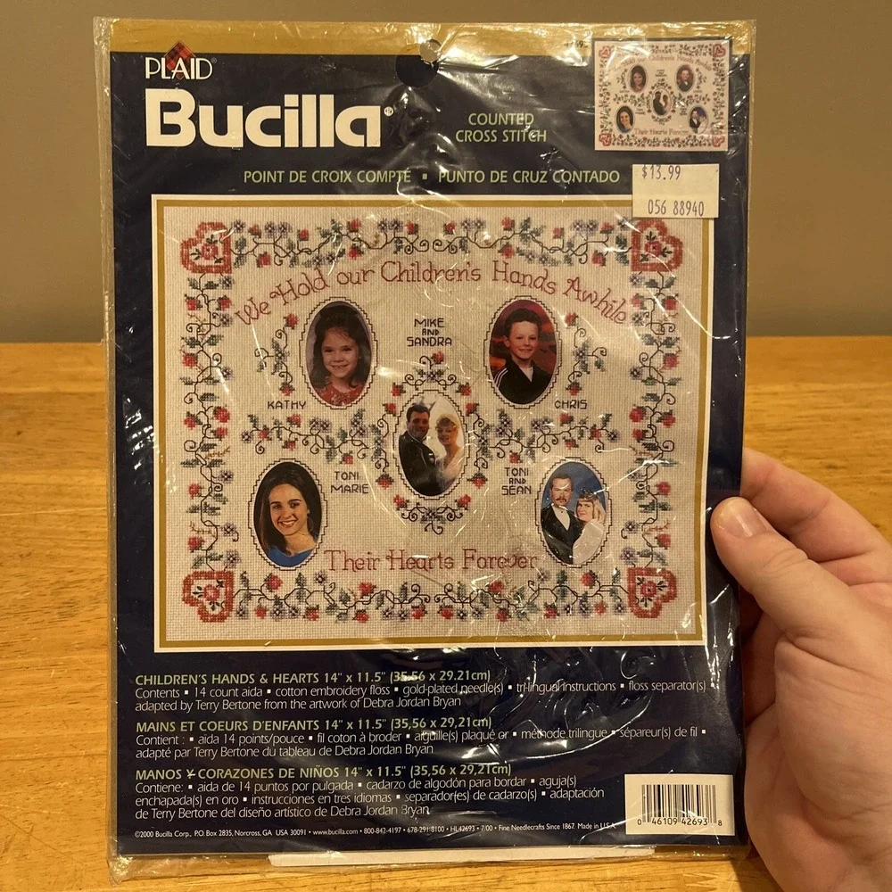 Bucila Counted Cross Stitch Kit Childrens Hands & Hearts 14